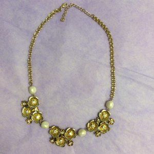 Gold tone Necklace with stones